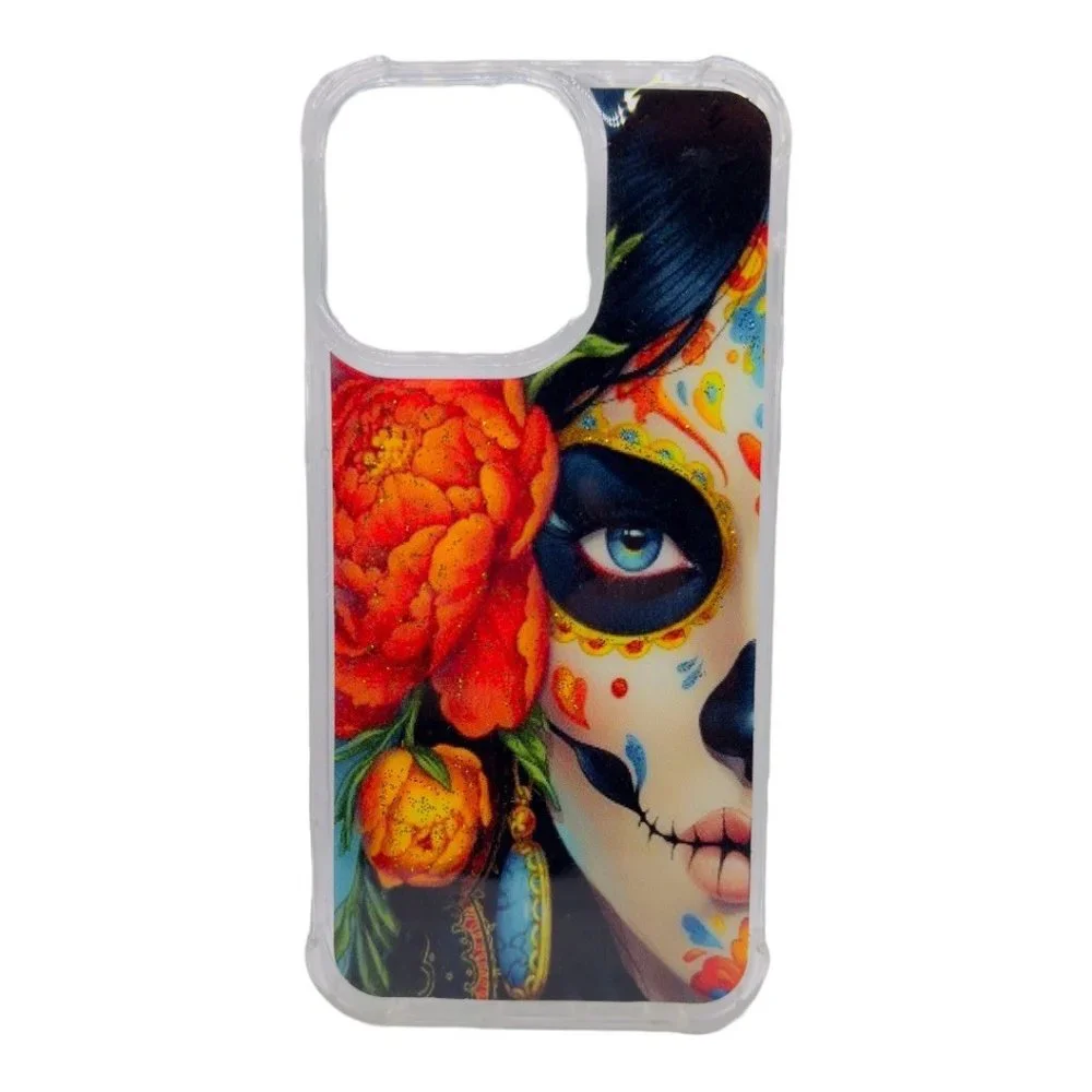 Artisanal Mexican Resin Art Crafted IPhone 15 Pro Max Cover Skeleton Lady